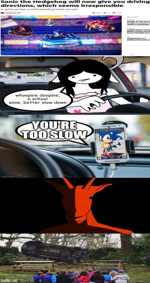 Not-canon to the 82 page long Oat Milk lore, she would never drive a car | made w/ Imgflip meme maker