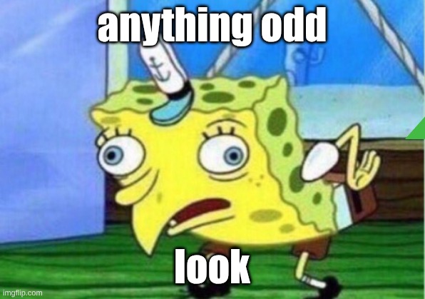 Mocking Spongebob | anything odd; look | image tagged in memes,mocking spongebob | made w/ Imgflip meme maker