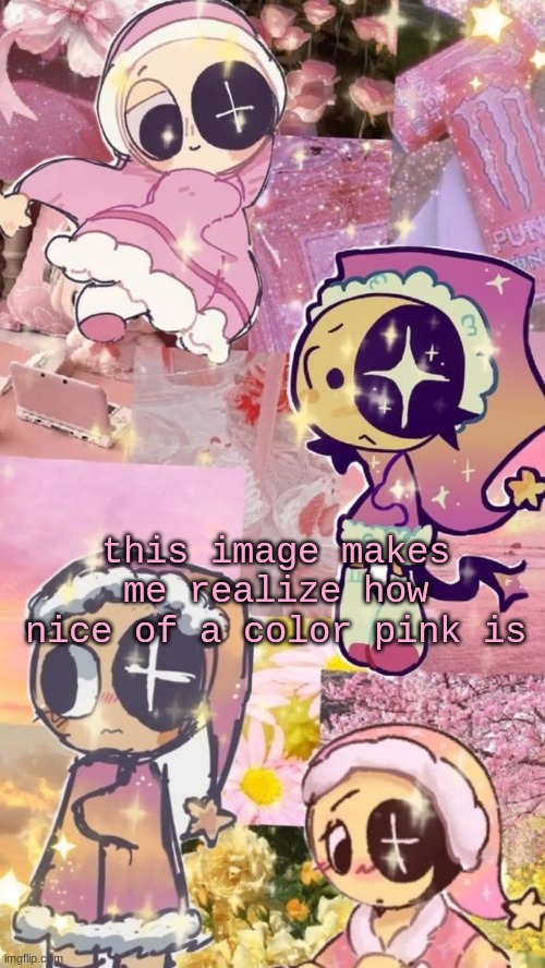 starry night | this image makes me realize how nice of a color pink is | image tagged in starry night | made w/ Imgflip meme maker