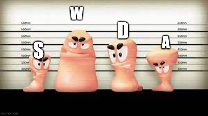 The Worms | W A S D | image tagged in the worms | made w/ Imgflip meme maker