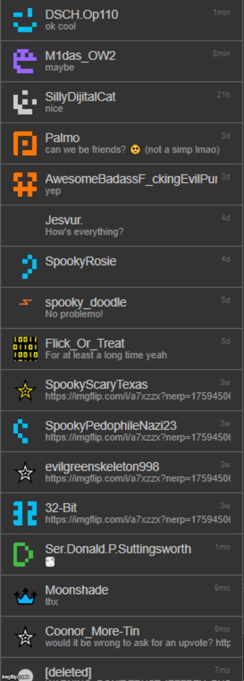my chats | image tagged in chat | made w/ Imgflip meme maker