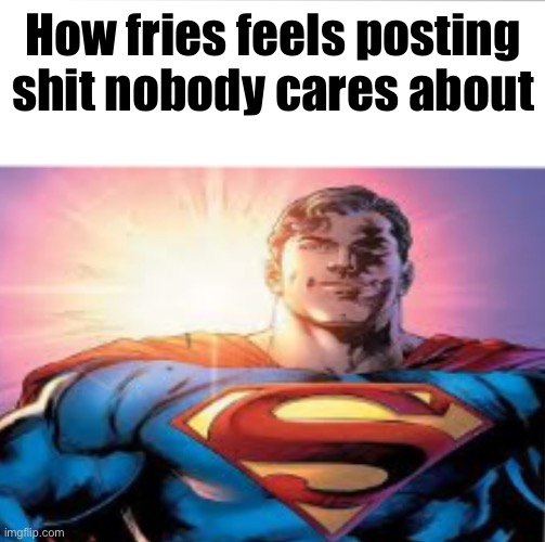 Superman starman meme | How fries feels posting shit nobody cares about | image tagged in superman starman meme | made w/ Imgflip meme maker