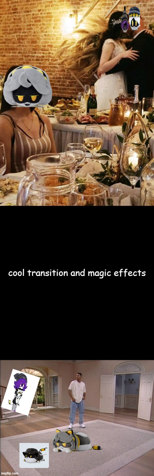 cool transition and magic effects | image tagged in marrigage,black square,will smith empty room | made w/ Imgflip meme maker