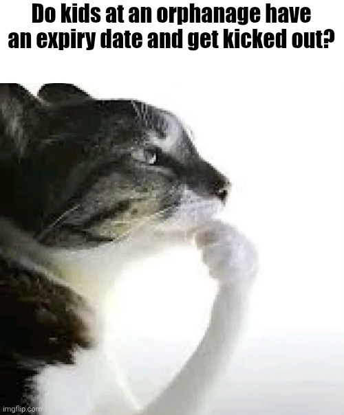 Orphan kids | Do kids at an orphanage have an expiry date and get kicked out? | image tagged in i wonder,hmmm,fun | made w/ Imgflip meme maker