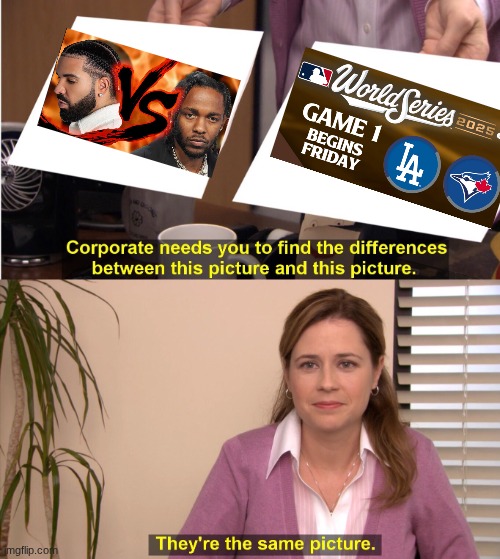 This beef got rebooted | image tagged in memes,they're the same picture,kendrick lamar,drake,baseball | made w/ Imgflip meme maker