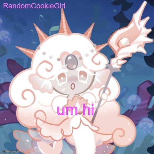 RandomCookieGirl template | um hi | image tagged in randomcookiegirl template | made w/ Imgflip meme maker
