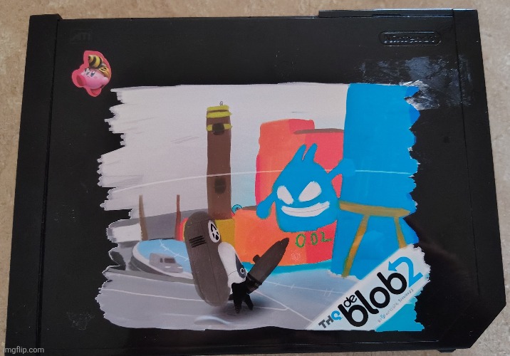 Smol De Blob 2 sticker I made for my wii (Didn't come out the way I expect it to) | image tagged in random,fanart,de blob | made w/ Imgflip meme maker