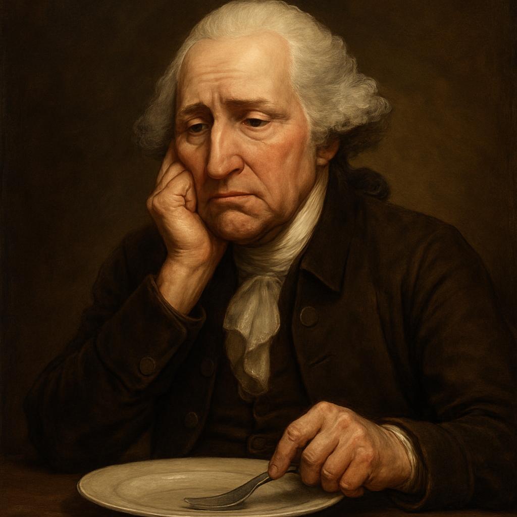 george Washington being hungry looking sad Blank Meme Template