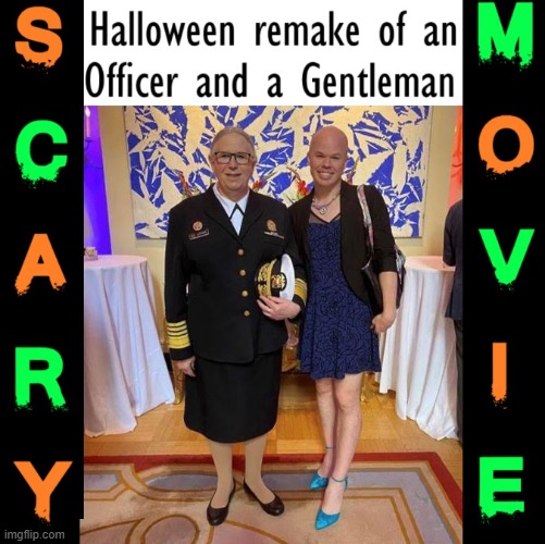 Originally called: "Fatty and the Thief" | image tagged in vince vance,officer and a gentleman,halloween costume,dei,tranny,freaks | made w/ Imgflip meme maker