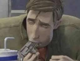 High Quality Peter Parker gun in mouth Blank Meme Template