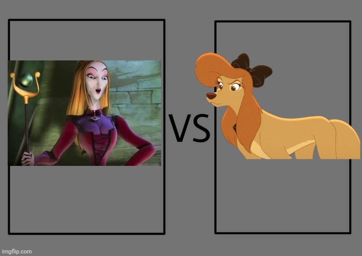 Frieda vs Dixie Aka Reba | image tagged in the fox and the hound 2,happily n'ever after,nondisney | made w/ Imgflip meme maker