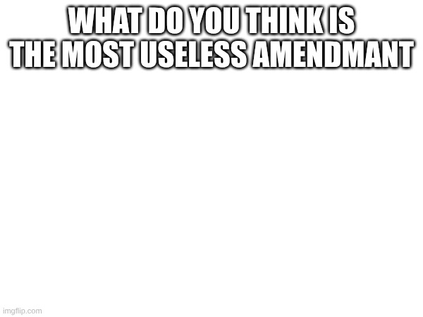 image title | WHAT DO YOU THINK IS THE MOST USELESS AMENDMANT | image tagged in image tags | made w/ Imgflip meme maker
