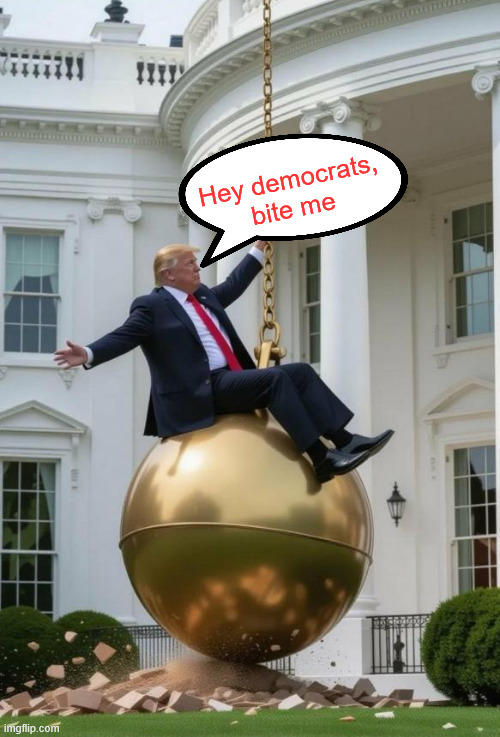 The latest MSM talking point... President Trump is ruining the WH | Hey democrats, bite me | image tagged in triggered cult,repeating,latest msm talking point | made w/ Imgflip meme maker