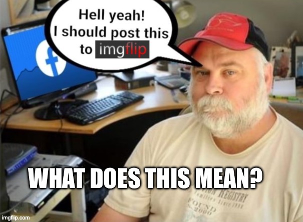 Honest question: what’s the origin of this | WHAT DOES THIS MEAN? | image tagged in imgflip,post,question | made w/ Imgflip meme maker
