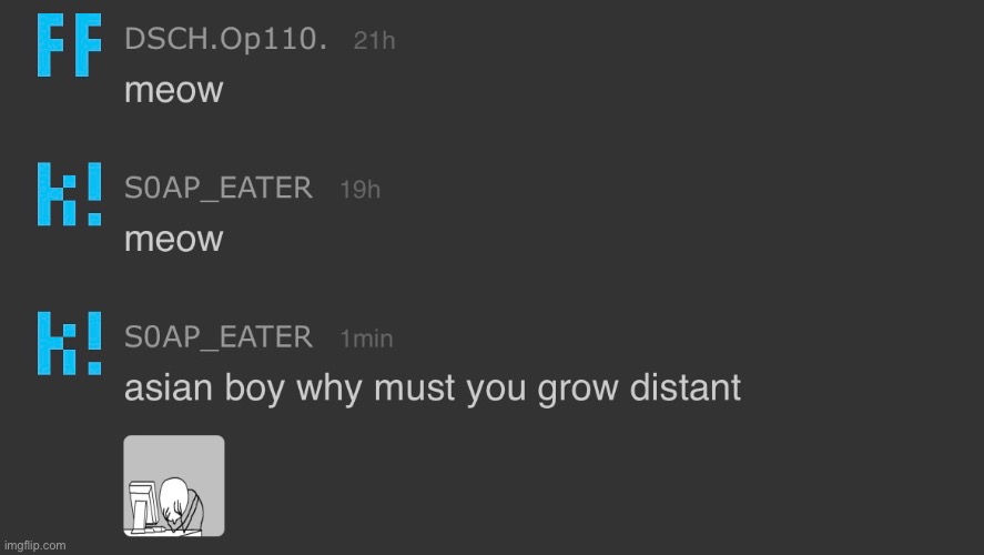 the meow bit me and hecate do it started with me randomly saying it :sob: | made w/ Imgflip meme maker