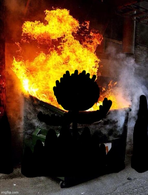 I feel like Ferrofluid could have some really cool moves. And a rather unfortunate weakness. | image tagged in dumpster fire | made w/ Imgflip meme maker