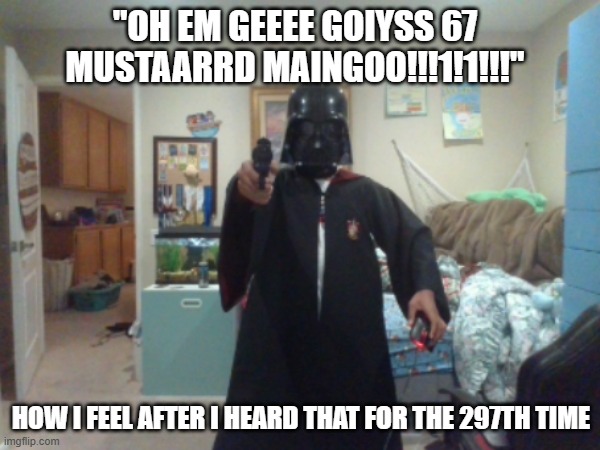 ACTUALLY BE QUIET I'M STUDYING | "OH EM GEEEE GOIYSS 67 MUSTAARRD MAINGOO!!!1!1!!!"; HOW I FEEL AFTER I HEARD THAT FOR THE 297TH TIME | image tagged in 67,mustard,mango | made w/ Imgflip meme maker