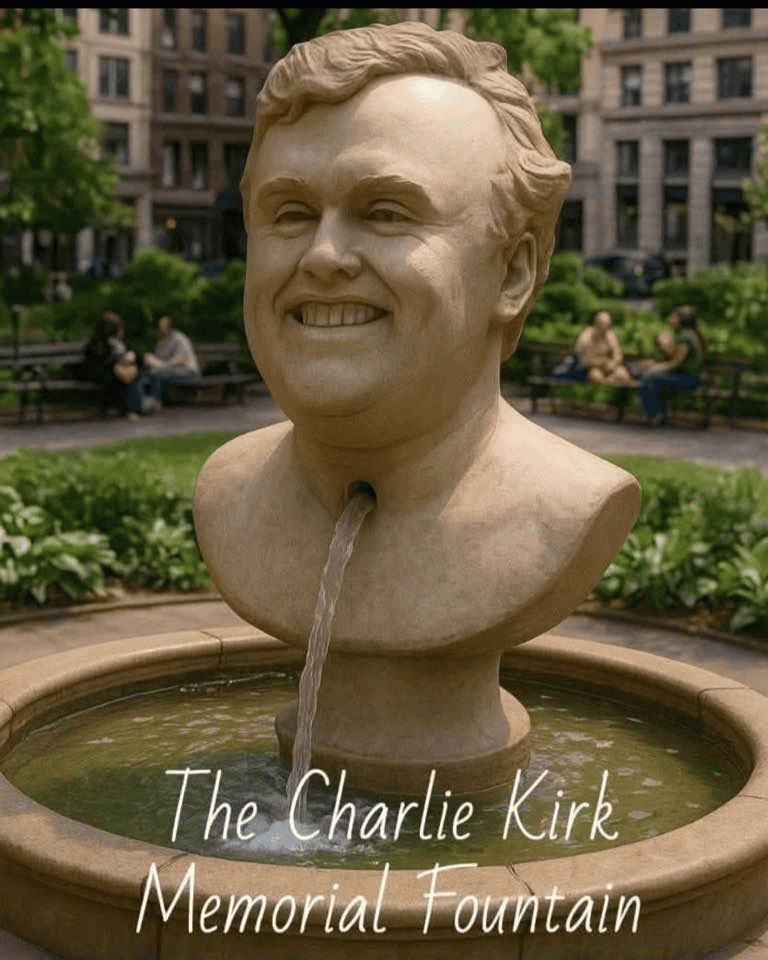 Charlie Kirk Memorial Fountain USA Trump MAGA Blank Meme Template