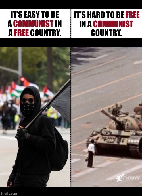 Differences… | image tagged in anti communists,easy,hard,free,communist,a difference | made w/ Imgflip meme maker