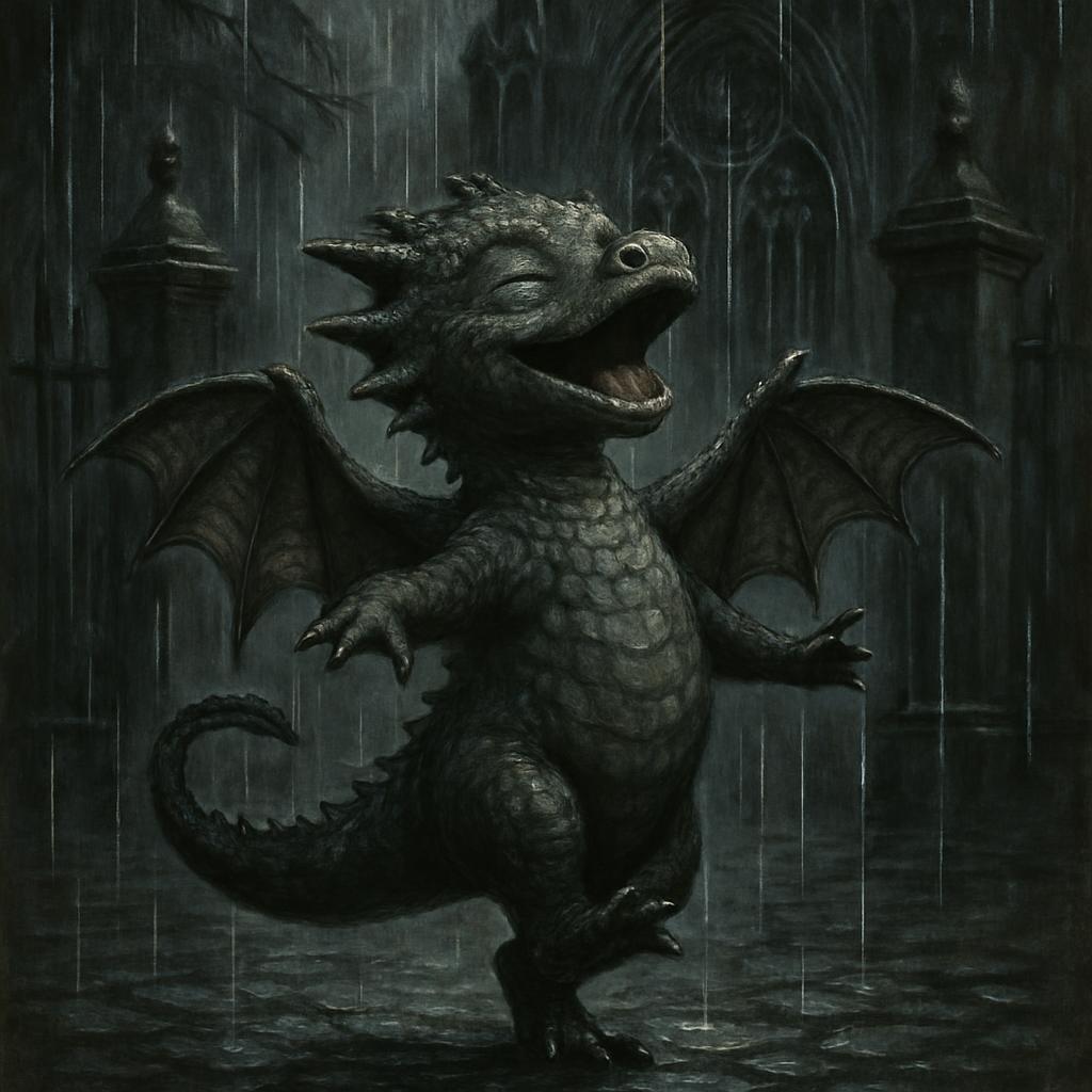 Little Dragon dancing In the rain Blank Meme Template