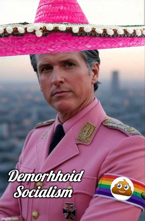 Field Marshall Gavin Newsom | Demorhhoid
Socialism | image tagged in gavin,pink guy,socialism | made w/ Imgflip meme maker