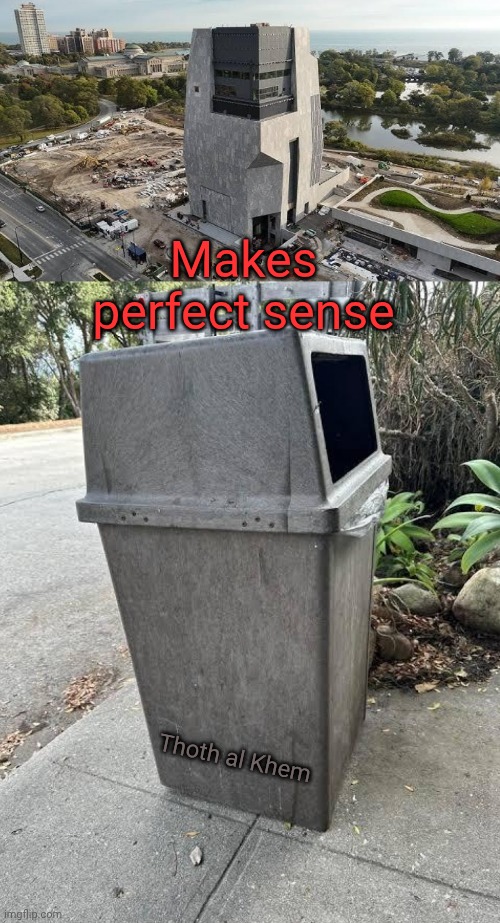 Obama Library DISASTER | Makes perfect sense; Thoth al Khem | image tagged in chicago,obama library,obama's building failure,work halts on obama library | made w/ Imgflip meme maker