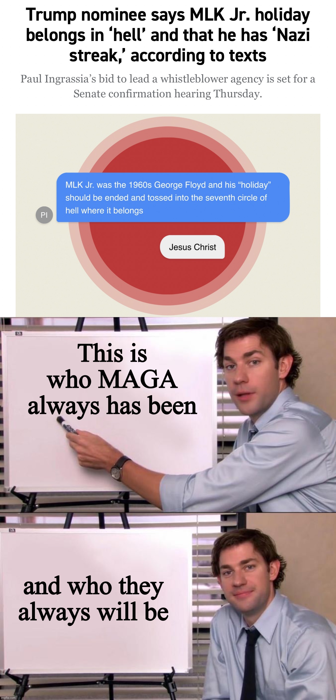 This is who MAGA always has been; and who they always will be | image tagged in jim halpert explains | made w/ Imgflip meme maker