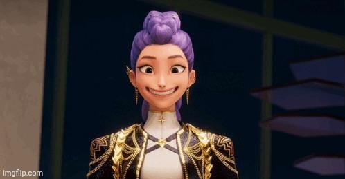 Smiling Rumi Golden KPDH | image tagged in smiling rumi golden,memes,funny,template,kpop demon hunters | made w/ Imgflip meme maker