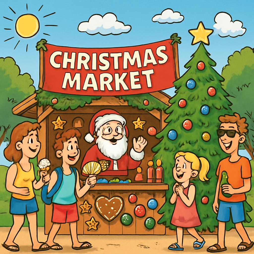 chrismas market starts in summer Blank Meme Template