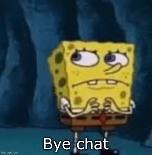 Nervous SpongeBob | Bye chat | image tagged in nervous spongebob | made w/ Imgflip meme maker