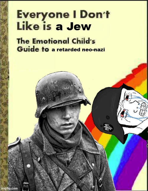 Everyone I Don't Like Blank Book | a Jew; a retarded neo-nazi | image tagged in everyone i don't like blank book,nazi,nazis,neo-nazis,jews,jewish | made w/ Imgflip meme maker