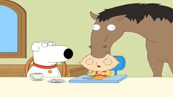 High Quality Horse Eating Stewie Blank Meme Template
