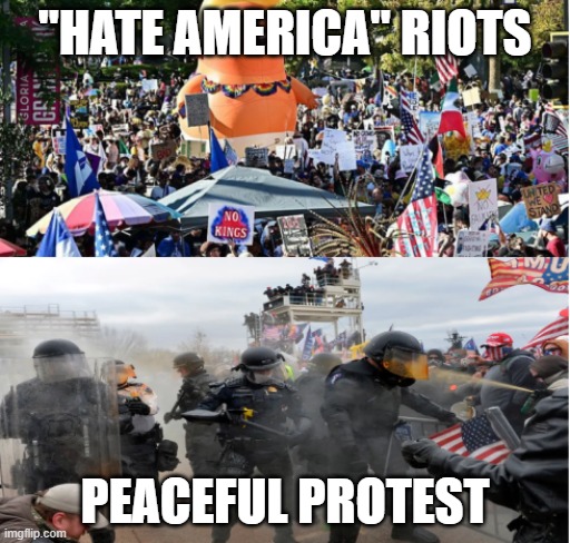 Protests vs Riots | "HATE AMERICA" RIOTS; PEACEFUL PROTEST | image tagged in protests vs riots | made w/ Imgflip meme maker