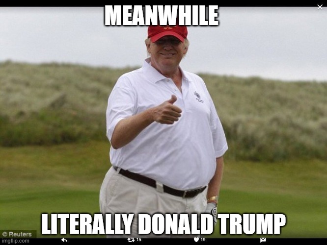 Fat Donald Trump | MEANWHILE LITERALLY DONALD TRUMP | image tagged in fat donald trump | made w/ Imgflip meme maker