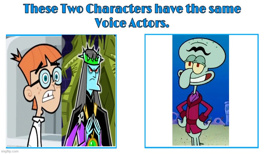 Dee Bradley Baker 2 | image tagged in same voice actor,dee bradley baker,spongebob squarepants,danny phantom,nickelodeon | made w/ Imgflip meme maker