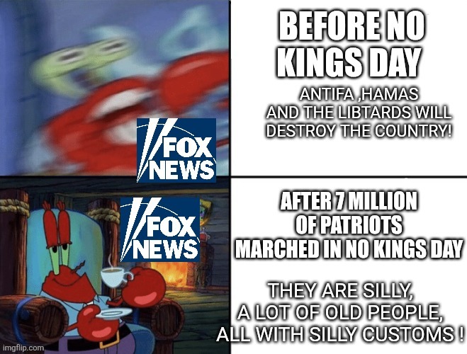 Before and after the rally | image tagged in donald trump,trump,maga,fox news,nevertrump,conservative | made w/ Imgflip meme maker
