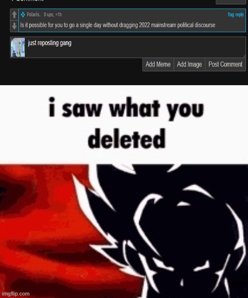 . | image tagged in i saw what you deleted | made w/ Imgflip meme maker