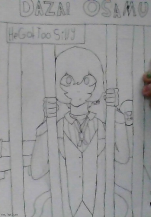Aww Dazai!! Chuuyas gonna have to pay the bail :[ (i might color it, idk yet) | made w/ Imgflip meme maker