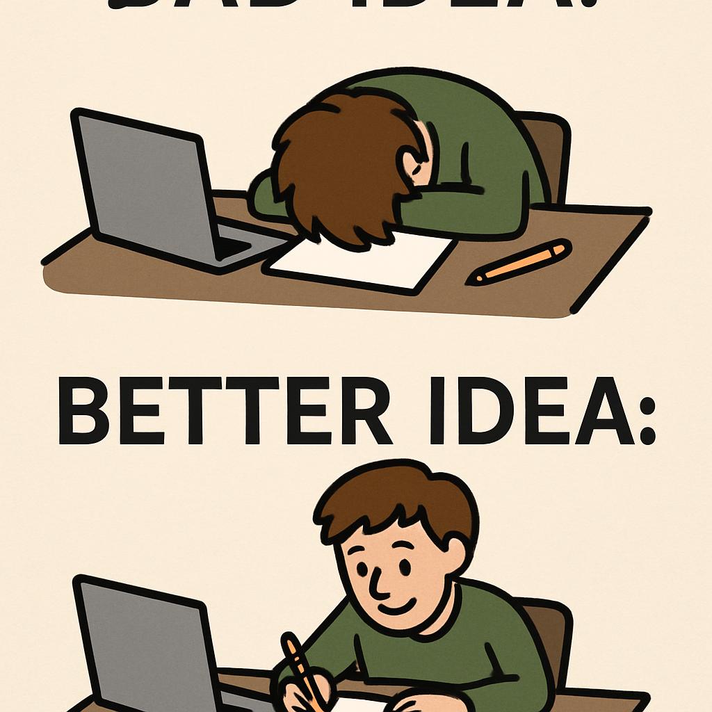 Make a meme showing a bad idea about writing and a meme showing Blank Meme Template