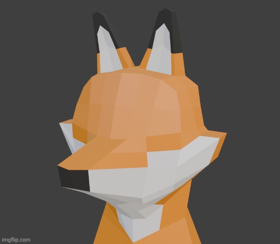 Polyfox a character I'm working on. | image tagged in blender,3d | made w/ Imgflip meme maker