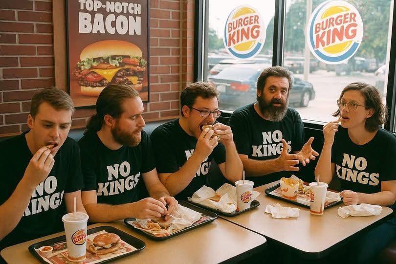 Liberals love their BK after no kings protest Blank Meme Template