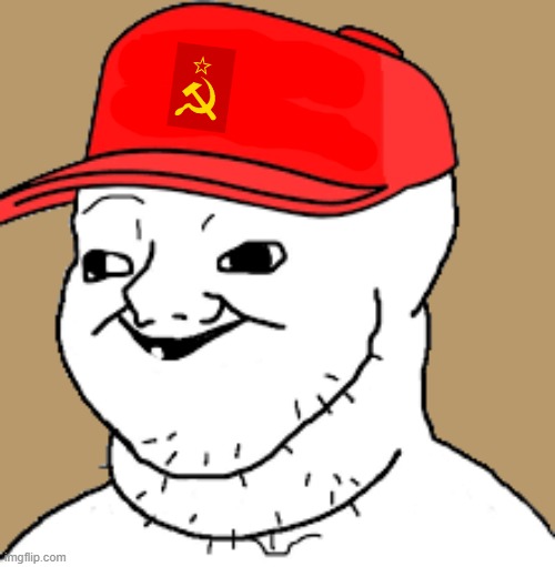 Communist Soyjack | image tagged in maga soyjack,communism,soyjak,idiot | made w/ Imgflip meme maker