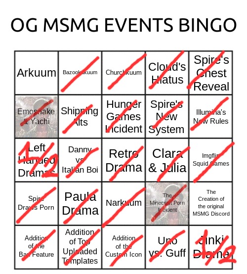 og msmg events bingo | image tagged in og msmg events bingo | made w/ Imgflip meme maker