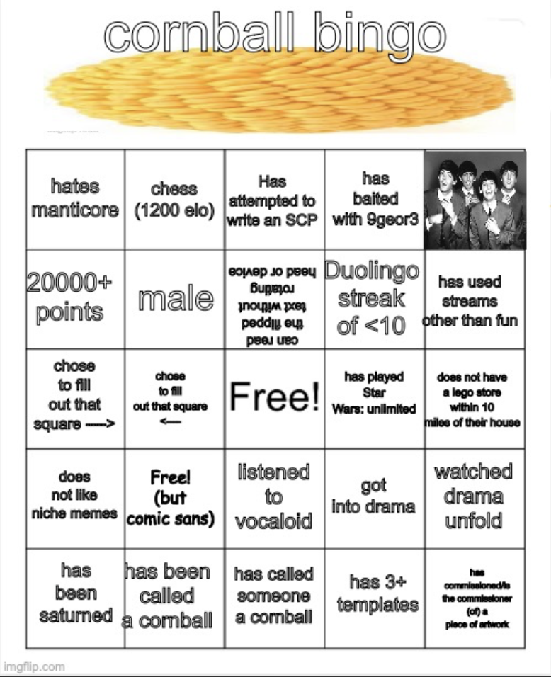 High Quality cornball bingo Blank Meme Template