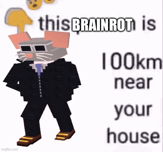 Meme | BRAINROT | image tagged in this person is 100 km away from your house | made w/ Imgflip meme maker