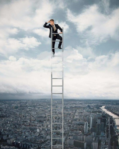 Keeping a look out for Rewrite. | image tagged in ladder | made w/ Imgflip meme maker