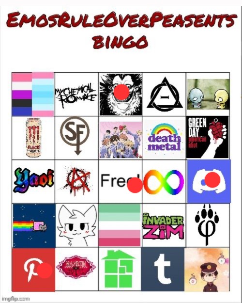 I use discord and pinterest, and I found death note to be quite entertaining. I'm not sure what the rest are supposed to be | image tagged in erop bingo 2 | made w/ Imgflip meme maker