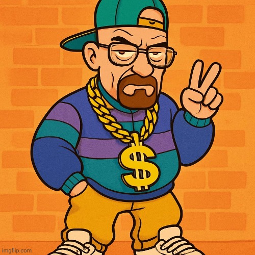 Prompt was Walter white as a 90's raper | made w/ Imgflip meme maker
