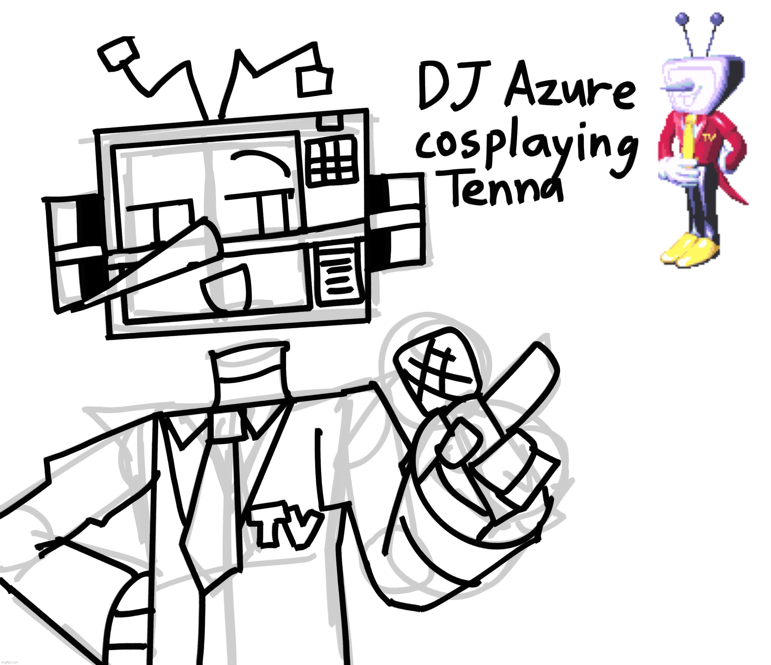 DJ Azure as Tenna (he used a modified party hat to recreate his nose) | made w/ Imgflip meme maker