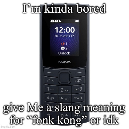 Fonk kong | I’m kinda bored; give Me a slang meaning for “fonk kong” or idk | image tagged in nokia 110 4g | made w/ Imgflip meme maker